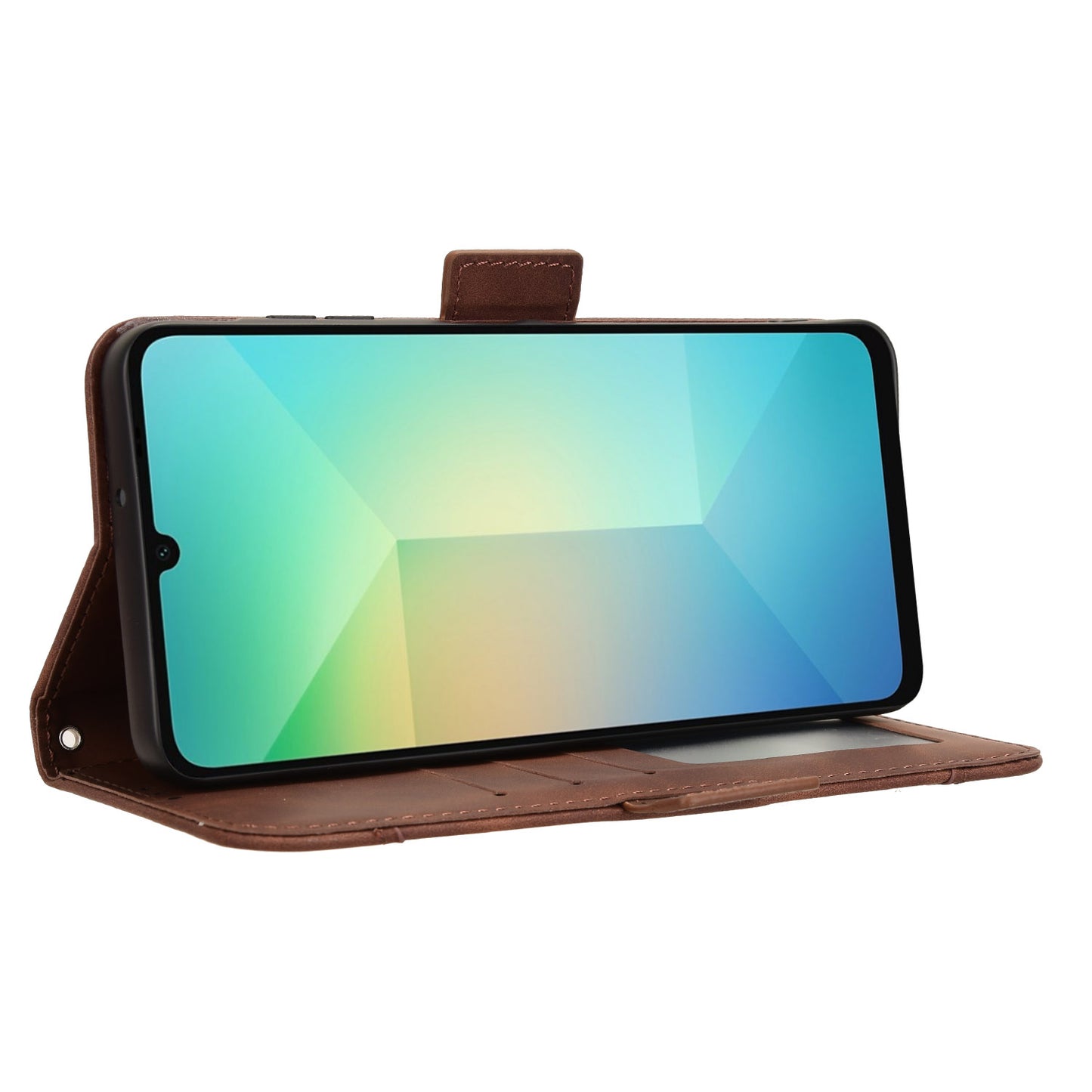 For Samsung Galaxy A06 Leather Case Phone Wallet Cover with Multiple Card Slots - Brown