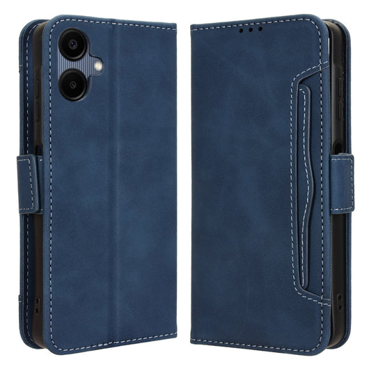 For Samsung Galaxy A06 Leather Case Phone Wallet Cover with Multiple Card Slots - Blue