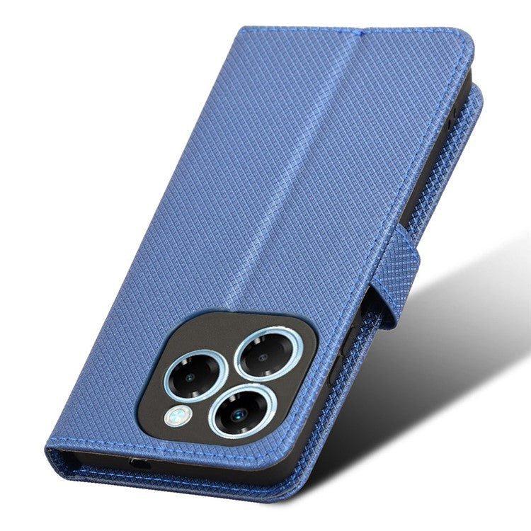 For Infinix Note 40X 5G X6838 Case PU Leather Diamond Texture Wallet Phone Cover - Blue