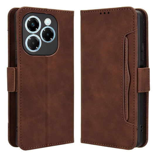 For Infinix Note 40X 5G X6838 Leather Case Phone Wallet Cover with Multiple Card Slots - Brown