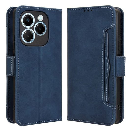 For Infinix Note 40X 5G X6838 Leather Case Phone Wallet Cover with Multiple Card Slots - Blue
