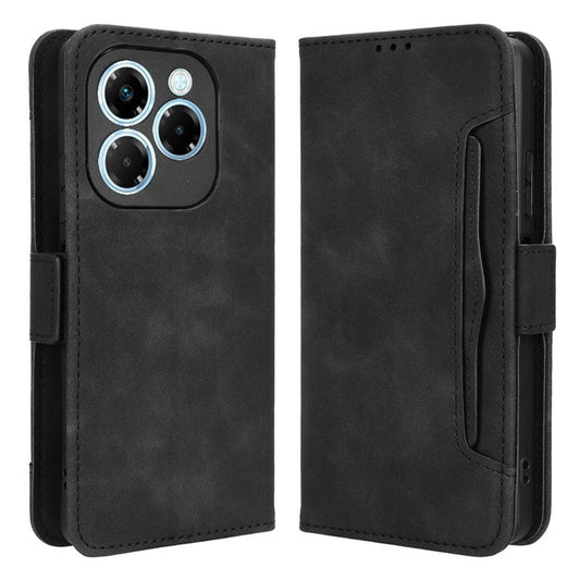 For Infinix Note 40X 5G X6838 Leather Case Phone Wallet Cover with Multiple Card Slots - Black