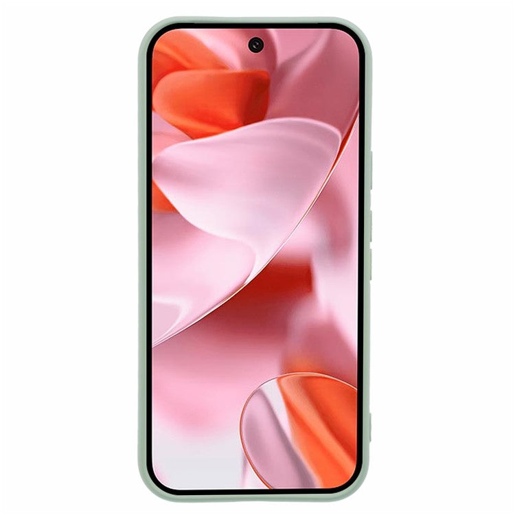 For Google Pixel 9 Case TPU Back Soft Anti-Scratch Fiber Lining Phone Cover - Matcha Green