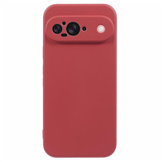 For Google Pixel 9 Case TPU Back Soft Anti-Scratch Fiber Lining Phone Cover - Hawthorn Red