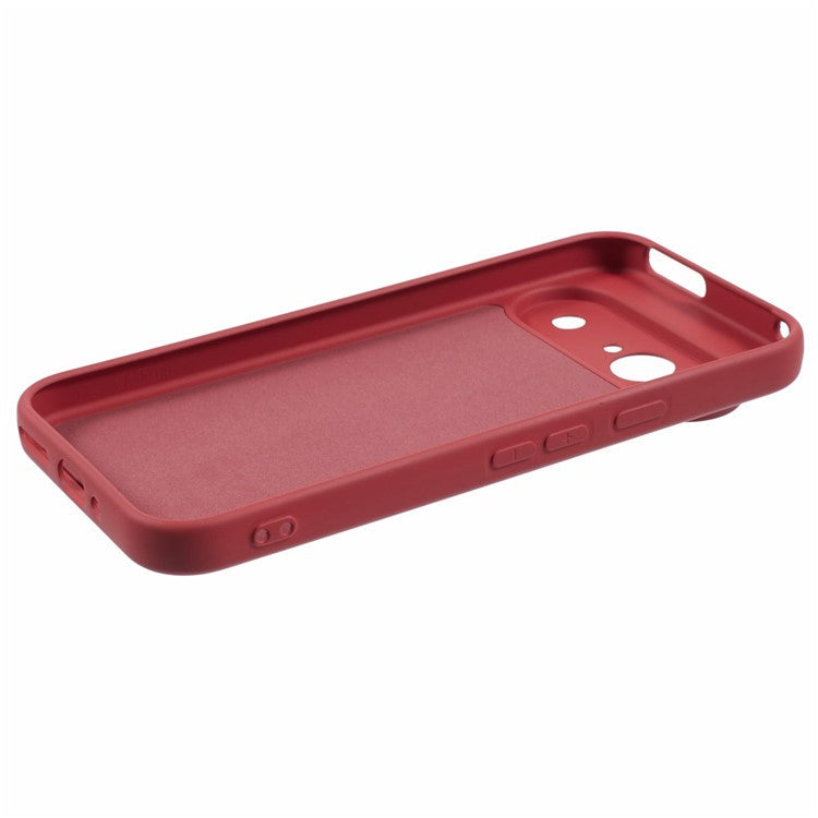 For Google Pixel 9 Case TPU Back Soft Anti-Scratch Fiber Lining Phone Cover - Hawthorn Red