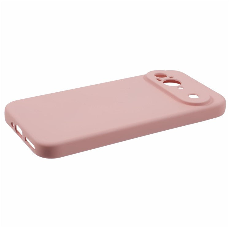 For Google Pixel 9 Case TPU Back Soft Anti-Scratch Fiber Lining Phone Cover - Pink
