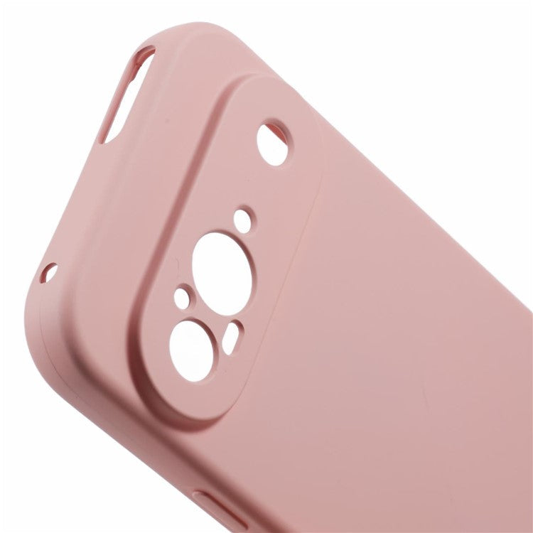 For Google Pixel 9 Case TPU Back Soft Anti-Scratch Fiber Lining Phone Cover - Pink