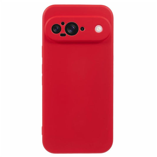 For Google Pixel 9 Case TPU Back Soft Anti-Scratch Fiber Lining Phone Cover - Red