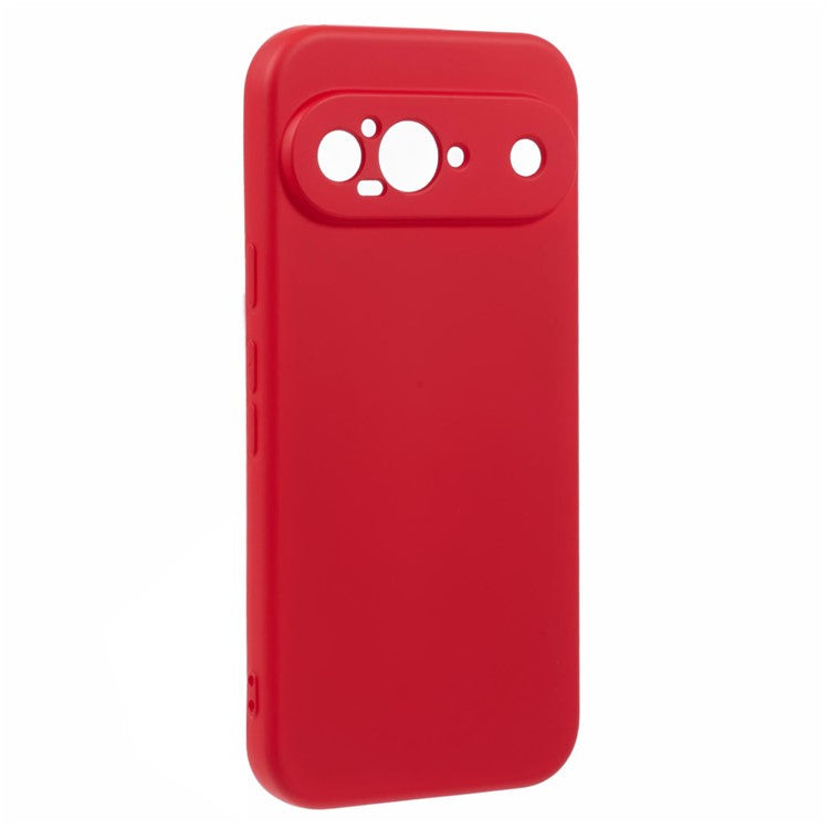 For Google Pixel 9 Case TPU Back Soft Anti-Scratch Fiber Lining Phone Cover - Red