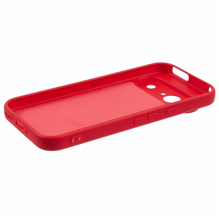 For Google Pixel 9 Case TPU Back Soft Anti-Scratch Fiber Lining Phone Cover - Red