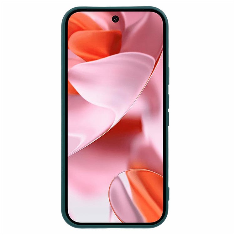 For Google Pixel 9 Case TPU Back Soft Anti-Scratch Fiber Lining Phone Cover - Army Green