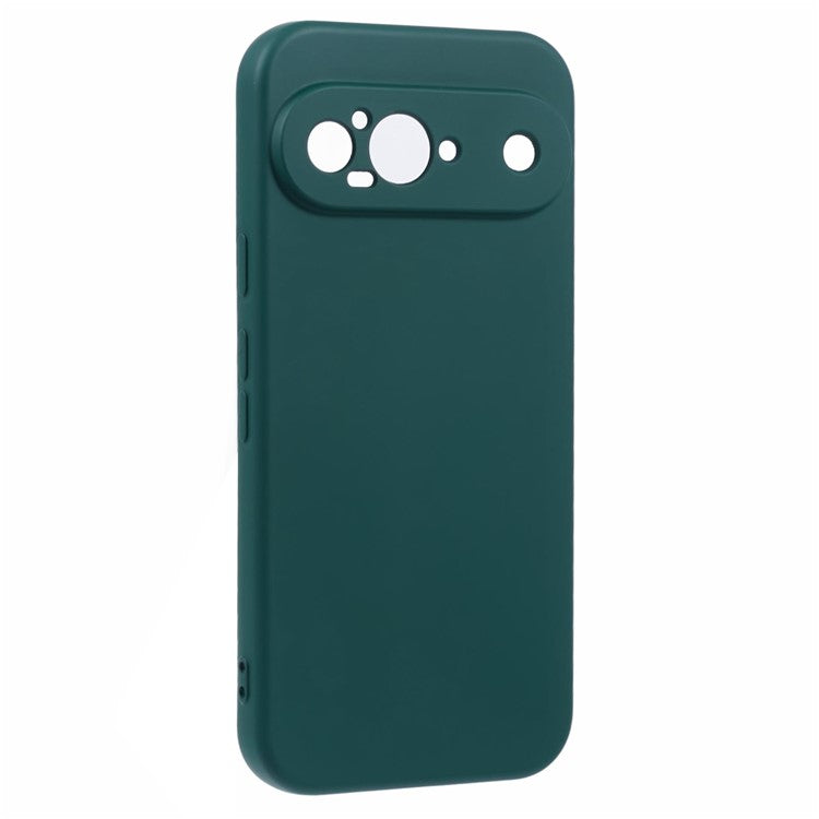 For Google Pixel 9 Case TPU Back Soft Anti-Scratch Fiber Lining Phone Cover - Army Green