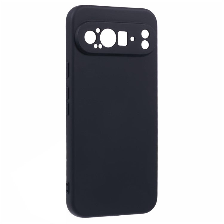 For Google Pixel 9 Pro XL Case TPU Back Soft Anti-Scratch Fiber Lining Phone Cover - Black