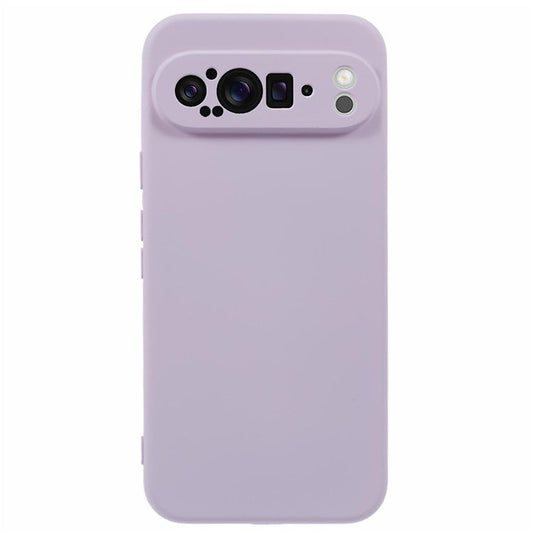 For Google Pixel 9 Pro XL Case TPU Back Soft Anti-Scratch Fiber Lining Phone Cover - Purple