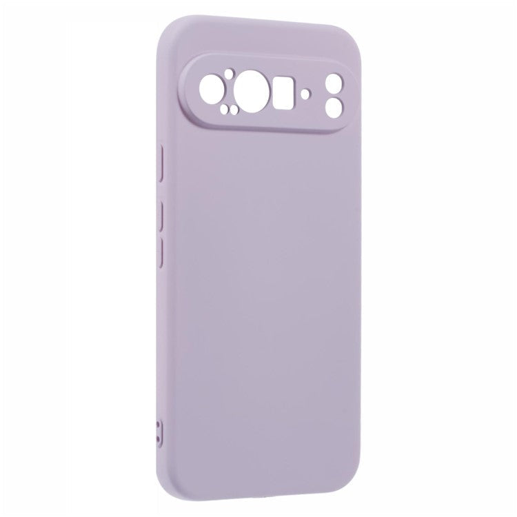 For Google Pixel 9 Pro XL Case TPU Back Soft Anti-Scratch Fiber Lining Phone Cover - Purple