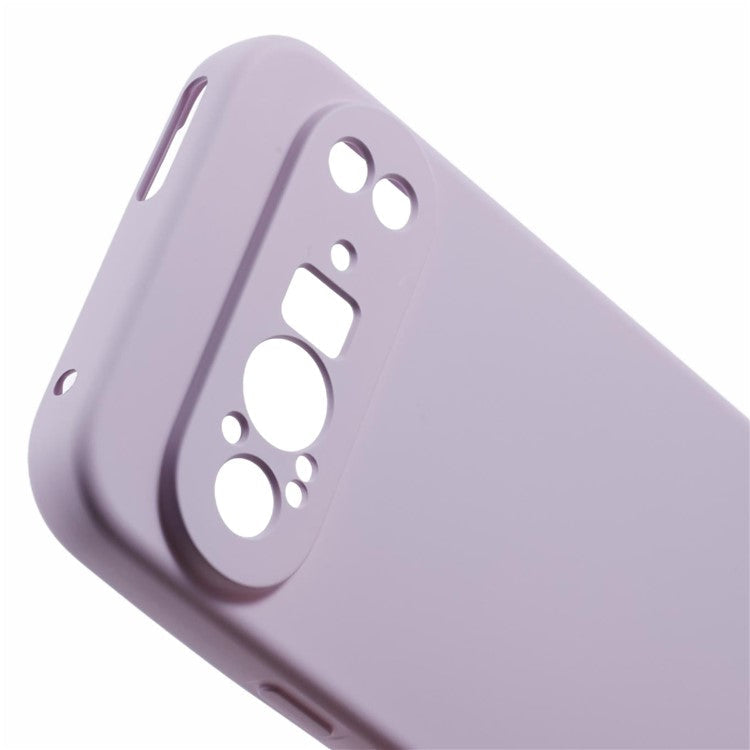 For Google Pixel 9 Pro XL Case TPU Back Soft Anti-Scratch Fiber Lining Phone Cover - Purple