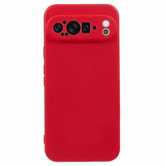 For Google Pixel 9 Pro XL Case TPU Back Soft Anti-Scratch Fiber Lining Phone Cover - Red
