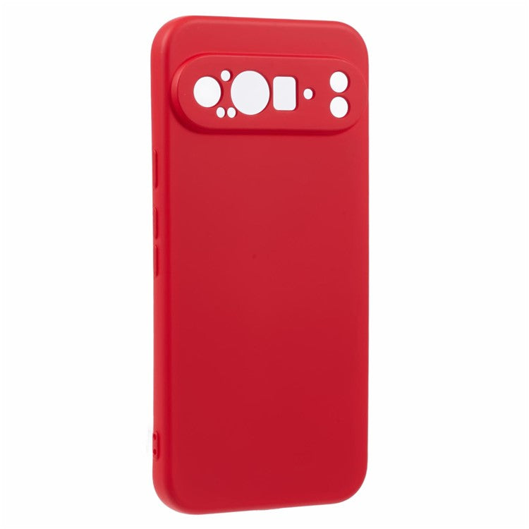 For Google Pixel 9 Pro XL Case TPU Back Soft Anti-Scratch Fiber Lining Phone Cover - Red