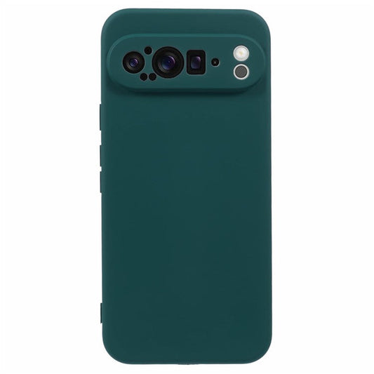For Google Pixel 9 Pro XL Case TPU Back Soft Anti-Scratch Fiber Lining Phone Cover - Army Green