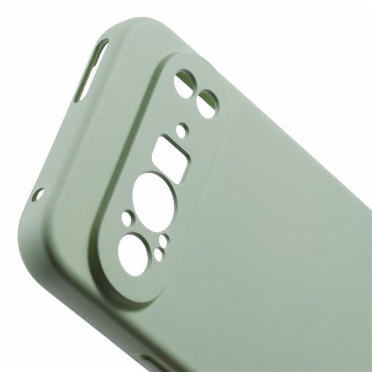 For Google Pixel 9 Pro XL Case TPU Back Soft Anti-Scratch Fiber Lining Phone Cover - Matcha Green