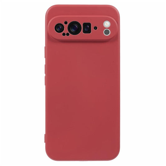 For Google Pixel 9 Pro XL Case TPU Back Soft Anti-Scratch Fiber Lining Phone Cover - Hawthorn Red