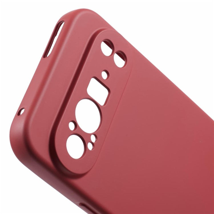 For Google Pixel 9 Pro XL Case TPU Back Soft Anti-Scratch Fiber Lining Phone Cover - Hawthorn Red