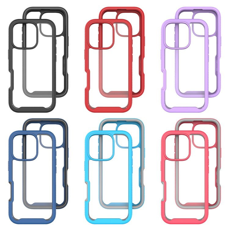 For iPhone 16 Pro Case Anti-Drop 2-in-1 PC+TPU Phone Cover - Black
