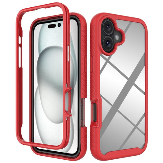 For iPhone 16 Plus Case Anti-Drop 2-in-1 PC+TPU Phone Cover - Red