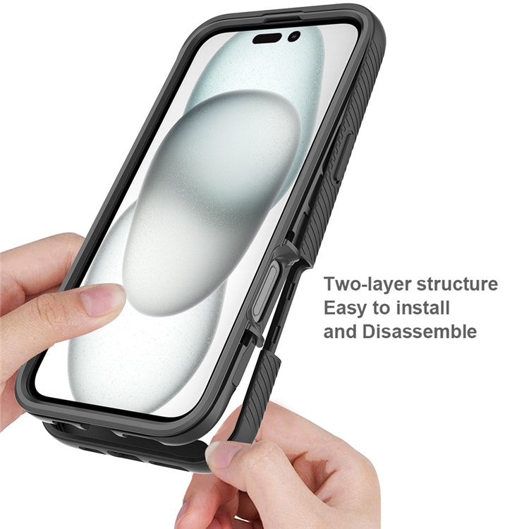 For iPhone 16 Plus Case Anti-Drop 2-in-1 PC+TPU Phone Cover - Red
