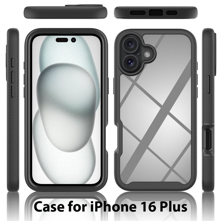 For iPhone 16 Plus Case Anti-Drop 2-in-1 PC+TPU Phone Cover - Red