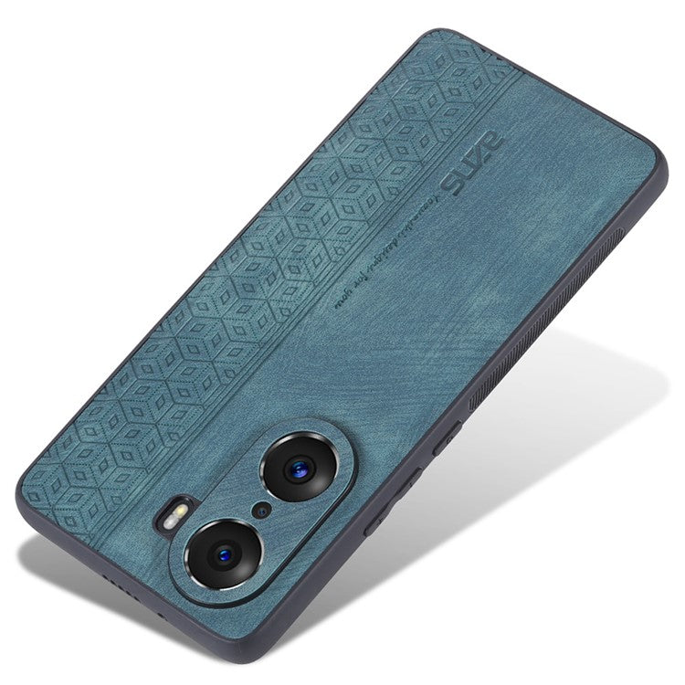 AZNS For Honor 60 Pro Anti-scratch Imprinted Pattern PU Leather Coated TPU Phone Cover Anti-fingerprint Cell Phone Case - Green
