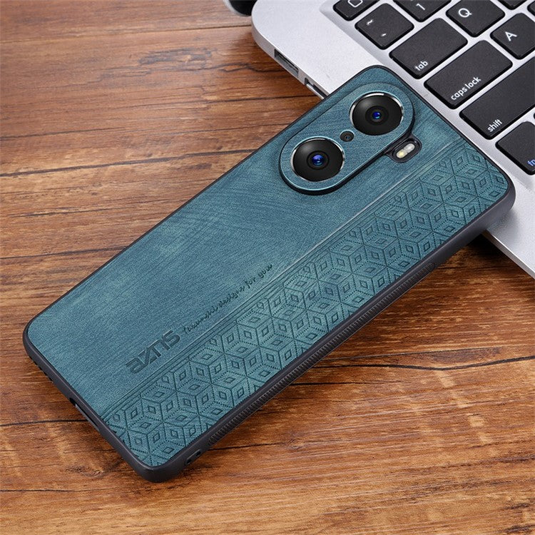 AZNS For Honor 60 Pro Anti-scratch Imprinted Pattern PU Leather Coated TPU Phone Cover Anti-fingerprint Cell Phone Case - Green