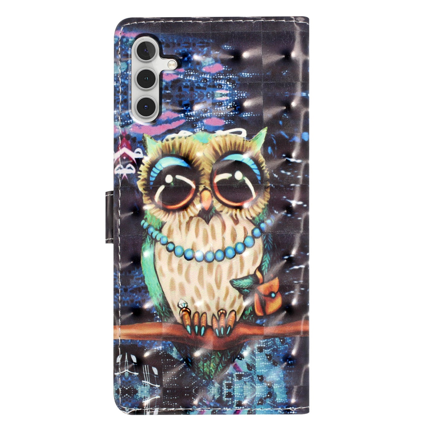 For Samsung Galaxy A16 5G / A16 4G Case PU Leather 3D Pattern Printing Wallet Phone Cover - Owl