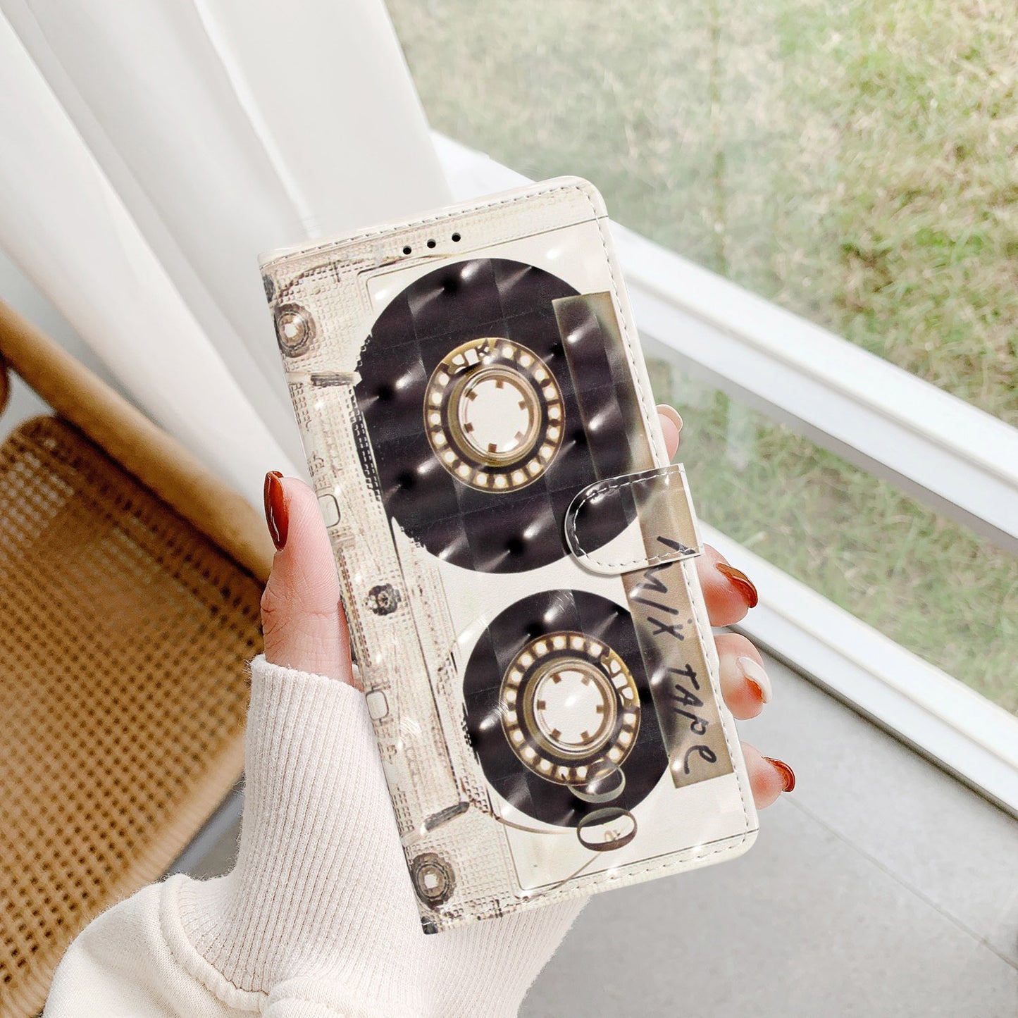 For Samsung Galaxy A16 5G / A16 4G Case PU Leather 3D Pattern Printing Wallet Phone Cover - Tape