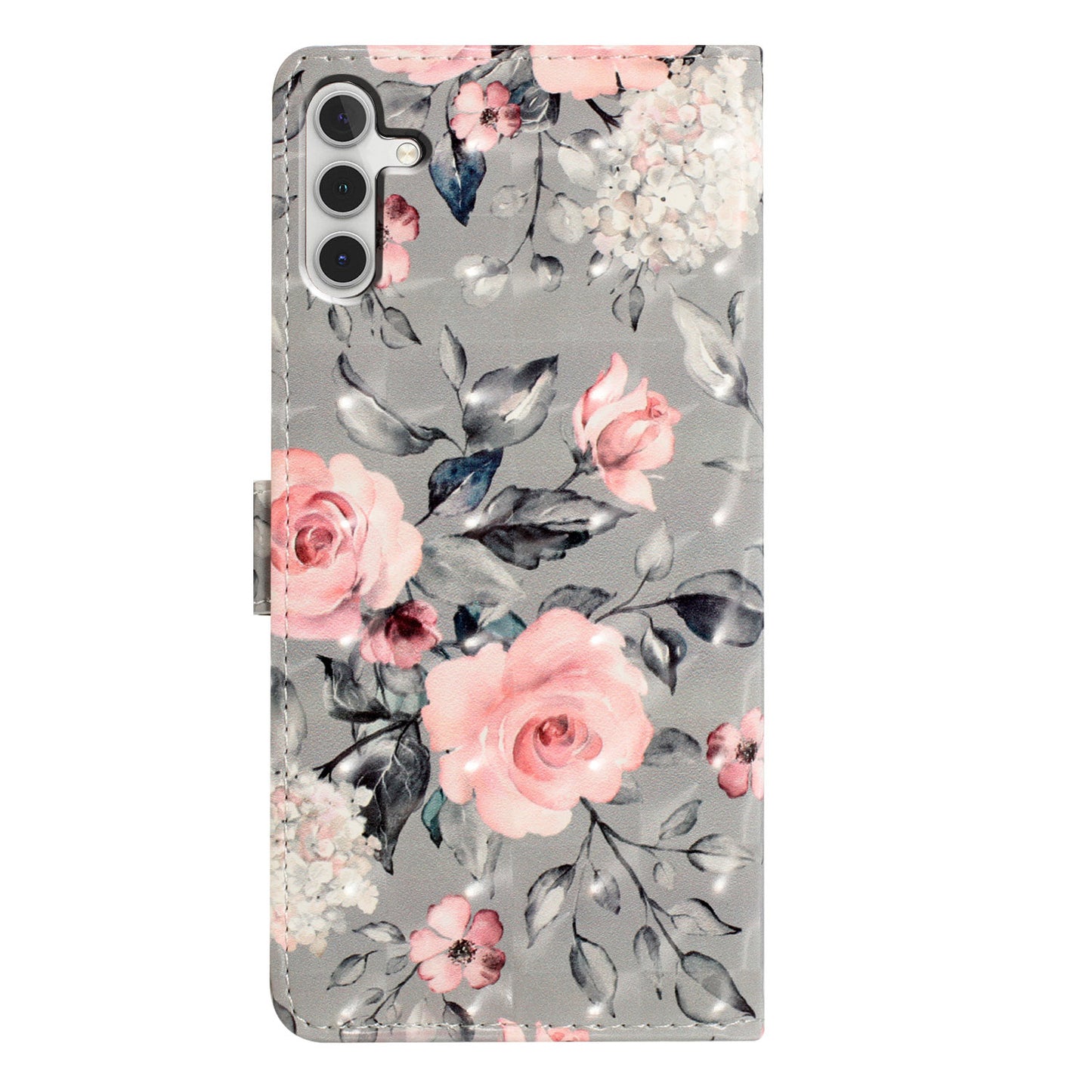 For Samsung Galaxy A16 5G / A16 4G Case PU Leather 3D Pattern Printing Wallet Phone Cover - Flowers