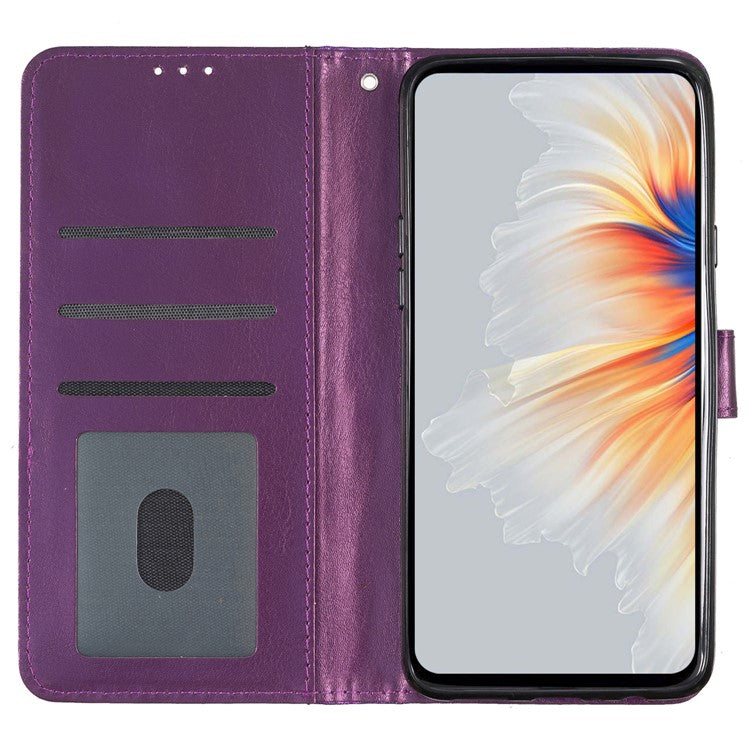 For Google Pixel 9 Pro  /  Pixel 9 Wallet Case Glitter Anti-Scratch Leather Phone Cover Stand - Purple