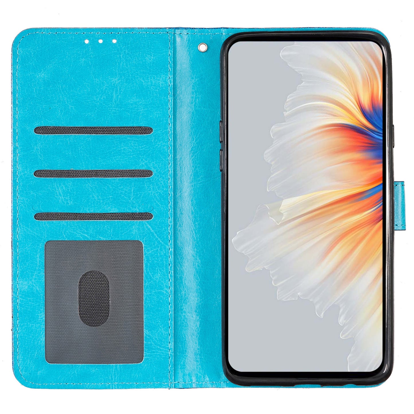 For Samsung Galaxy A06 Wallet Case Glitter Anti-Scratch Leather Phone Cover Stand - Blue