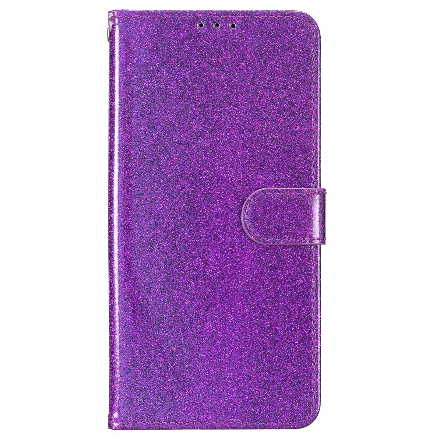For Samsung Galaxy A06 Wallet Case Glitter Anti-Scratch Leather Phone Cover Stand - Purple