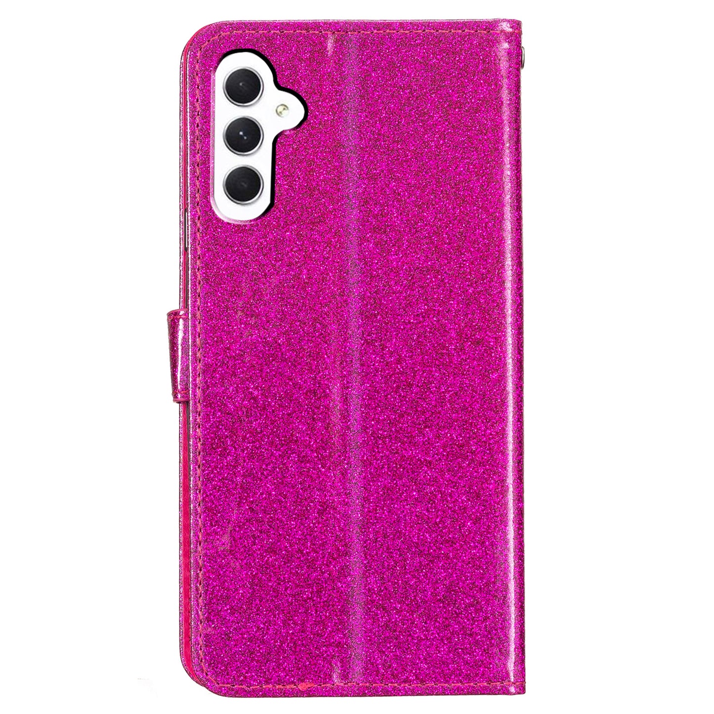 For Samsung Galaxy A16 5G / A16 4G Wallet Case Glitter Anti-Scratch Leather Phone Cover Stand - Rose