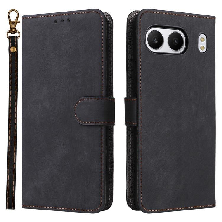 For OnePlus Nord 4 Wallet Case RFID Blocking PU Leather Cover Stand View - Black
