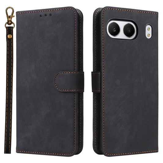 For OnePlus Nord 4 Wallet Case RFID Blocking PU Leather Cover Stand View - Black