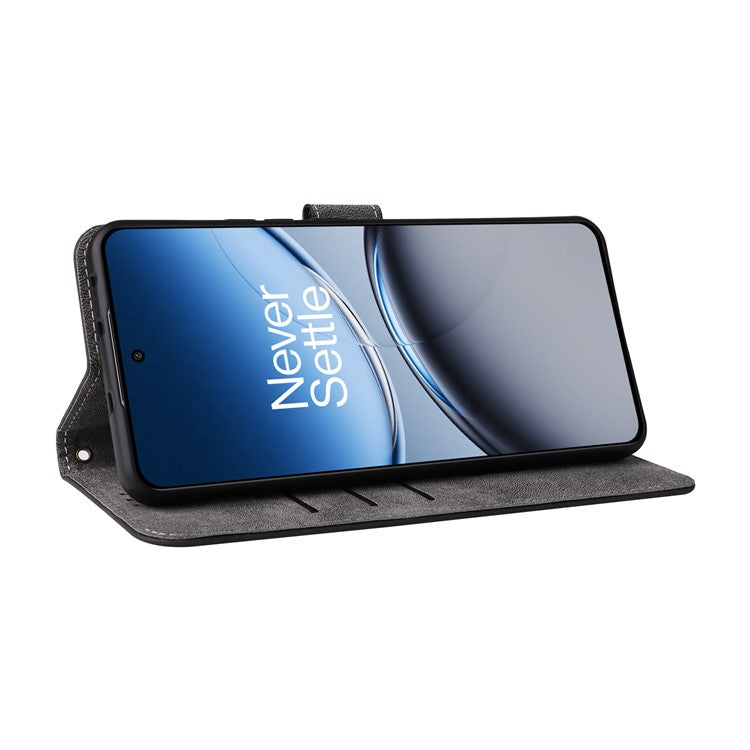 For OnePlus Nord 4 Wallet Case RFID Blocking PU Leather Cover Stand View - Black