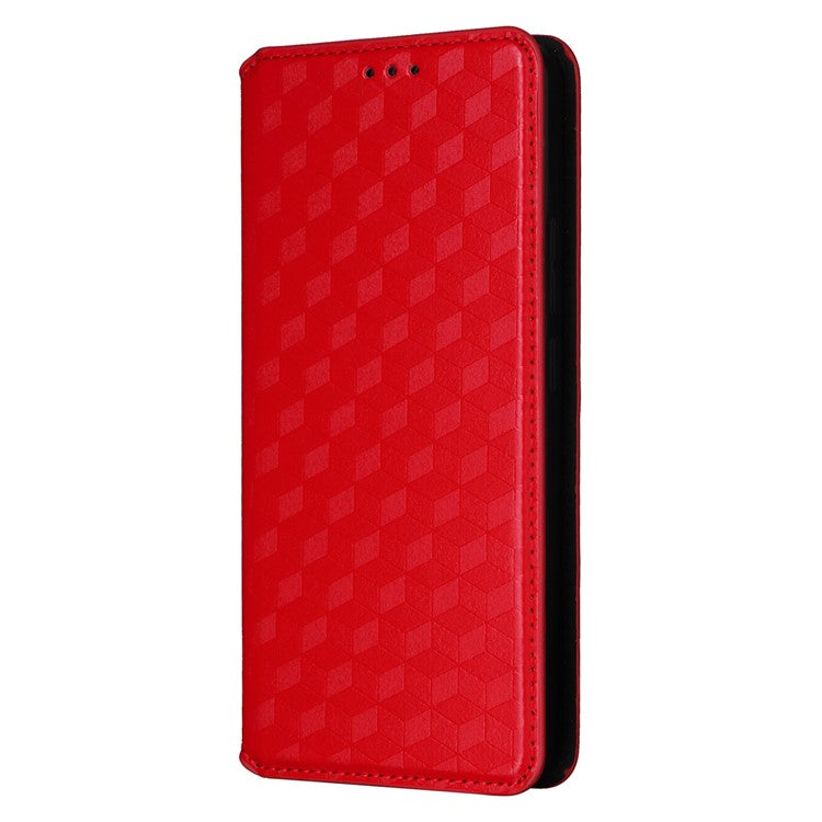 For OnePlus Nord 4 Wallet Case Rhombus Imprinted Leather Phone Cover - Red