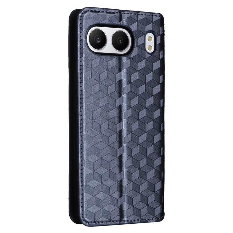 For OnePlus Nord 4 Wallet Case Rhombus Imprinted Leather Phone Cover - Blue