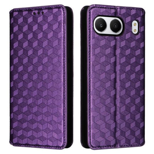 For OnePlus Nord 4 Wallet Case Rhombus Imprinted Leather Phone Cover - Purple