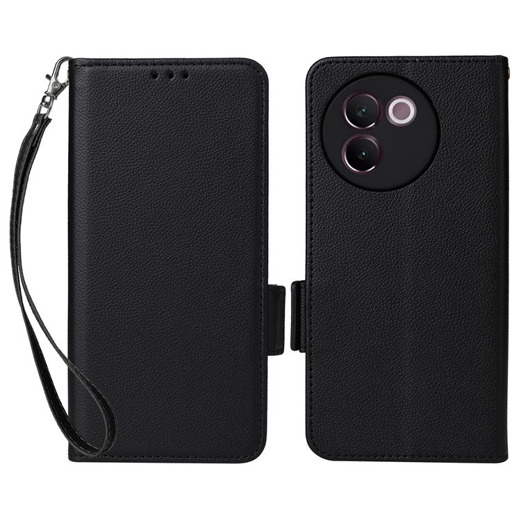 For OnePlus Nord 4 Case Litchi Texture PU Leather Wallet Flip Phone Cover - Black