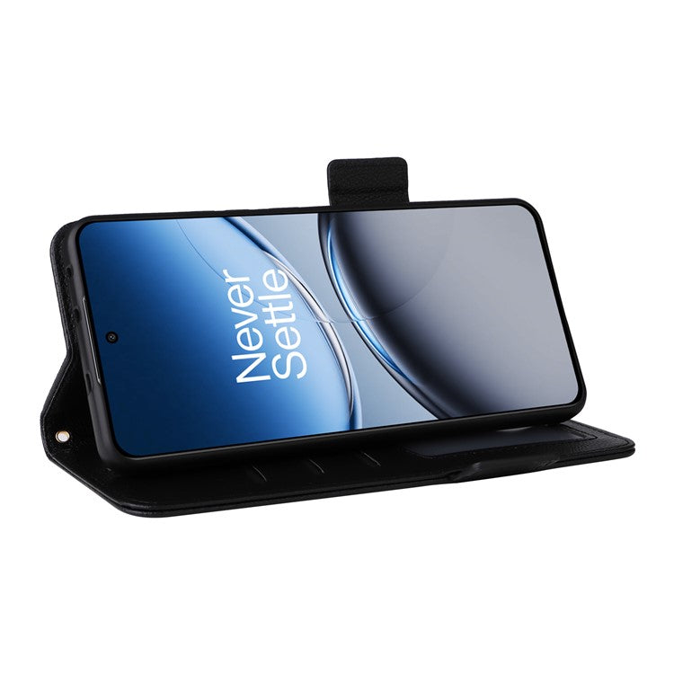 For OnePlus Nord 4 Case Litchi Texture PU Leather Wallet Flip Phone Cover - Black