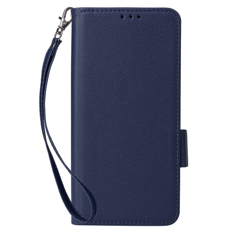 For OnePlus Nord 4 Case Litchi Texture PU Leather Wallet Flip Phone Cover - Dark Blue