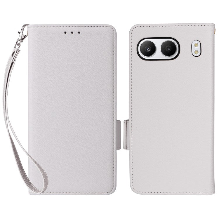 For OnePlus Nord 4 Case Litchi Texture PU Leather Wallet Flip Phone Cover - White