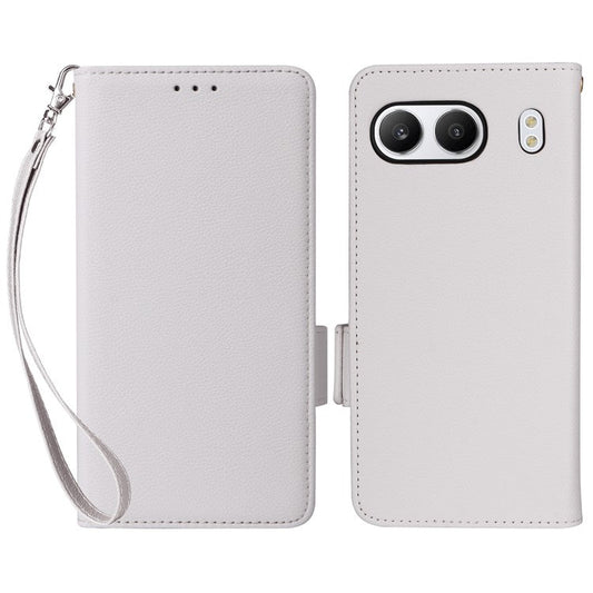 For OnePlus Nord 4 Case Litchi Texture PU Leather Wallet Flip Phone Cover - White